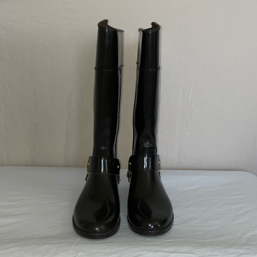 Michael Kors Black Knee High Rain Boots - Picture 3 of 4